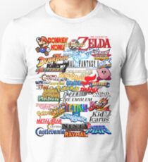 Retro Nintendo Titel Slim Fit T-Shirt
