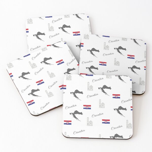 Item preview, Croatia Map Flag Montage designed and sold by Traveledesigns.