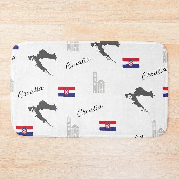 Item preview, Croatia Map Flag Montage designed and sold by Traveledesigns.