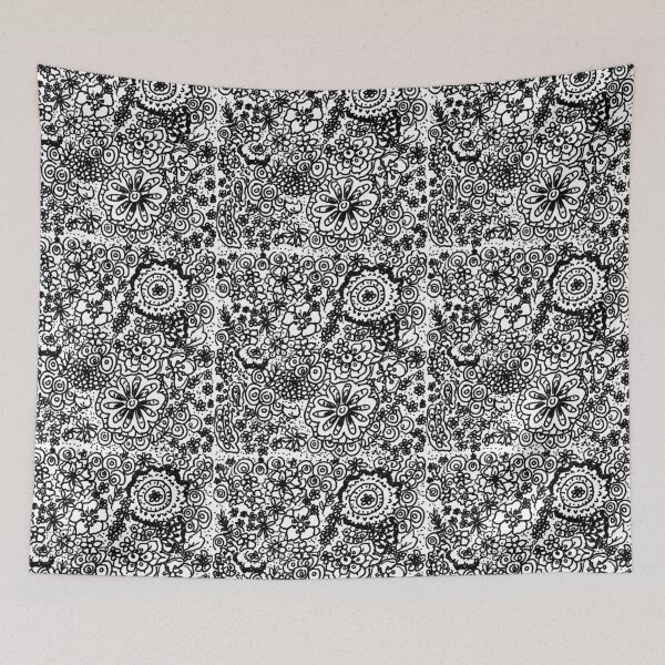 Item preview, Black and White Flower Doodle designed and sold by KatharineArt.