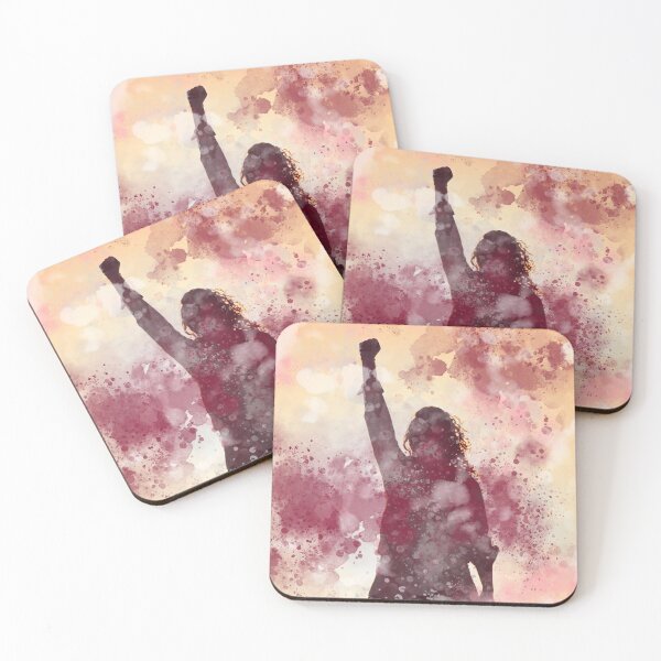 Item preview, Abstract Silhouette of Woman Holding Fist Up. Red and White designed and sold by Joe-s.