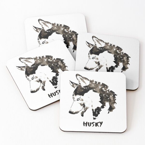 Item preview, Beautiful Husky with Title Black and White Design designed and sold by Monica C. Webster.