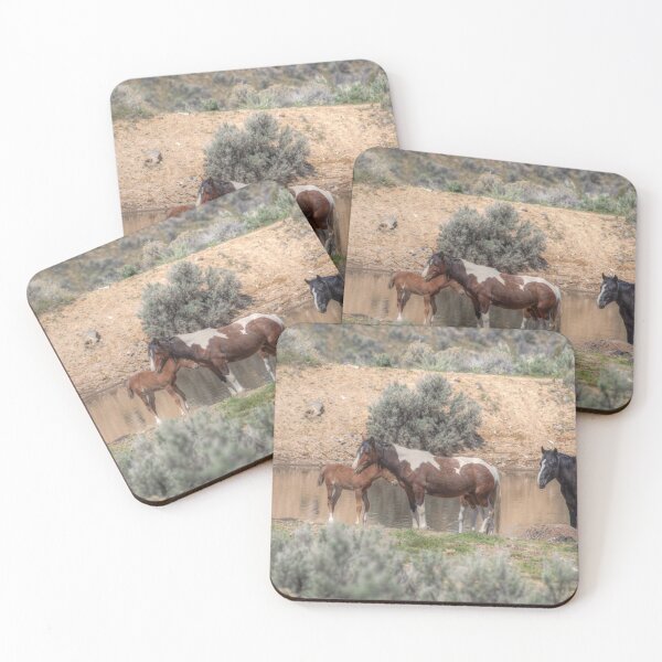 Item preview, Resting at the Water Hole - South Steens Mustangs 01008 designed and sold by Kristina Rinell.