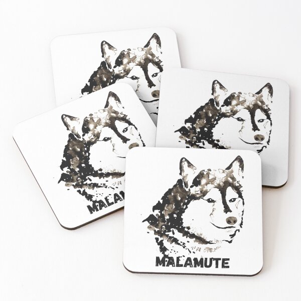 Item preview, Beautiful Malamute with Title Black and White Design designed and sold by Monica C. Webster.