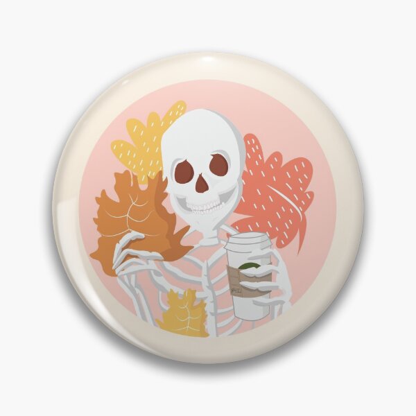 Item preview, Skeleton Excited for Fall with Pumpkin Spice Late designed and sold by Lucy Ortiz Studio.