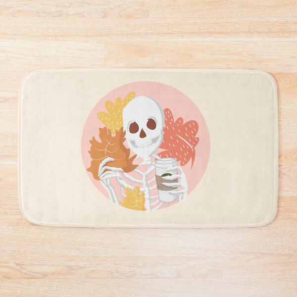 Item preview, Skeleton Excited for Fall with Pumpkin Spice Late designed and sold by Lucy Ortiz Studio.