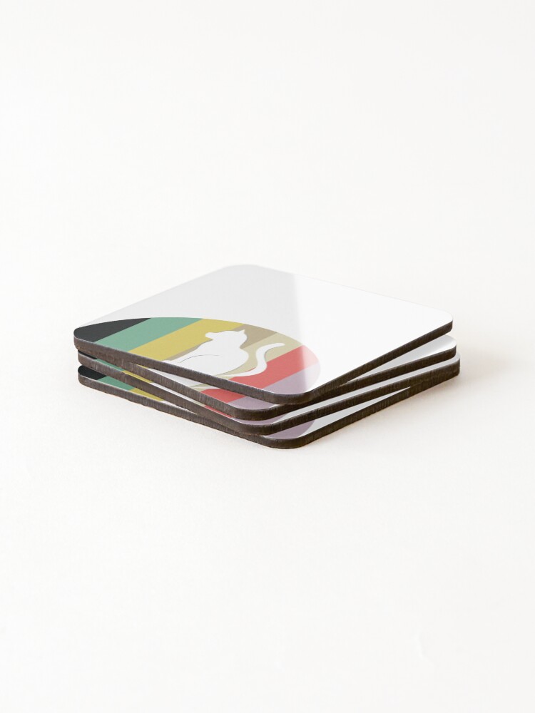 Thumbnail 4 of 5, Coasters (Set of 4), Cat Retro Style designed and sold by Rohjan.