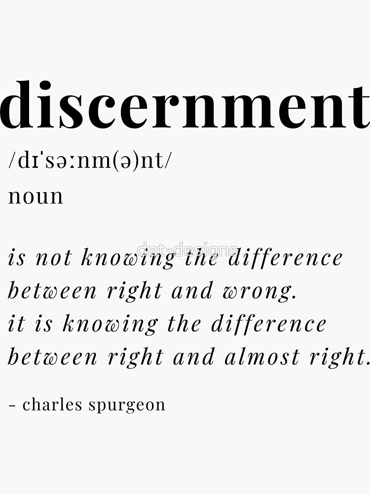 "Discernment Definition lowercase text design Charles Spurgeon quote