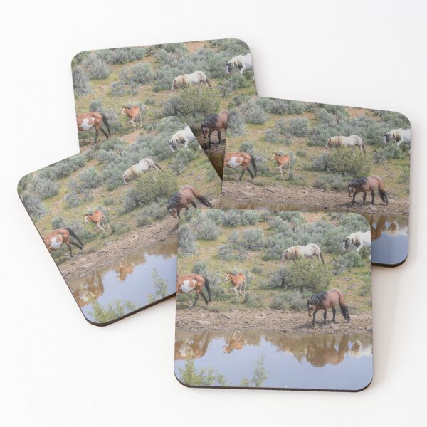 Item preview, Heading to the Waterhole - South Steens Mustangs 0989 designed and sold by Kristina Rinell.