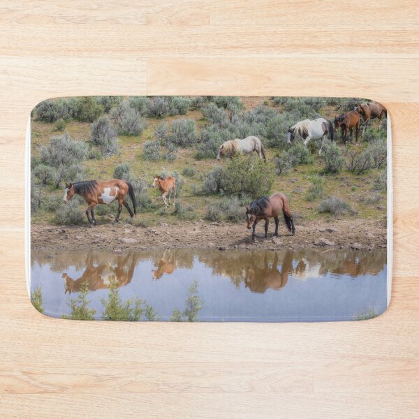 Item preview, Heading to the Waterhole - South Steens Mustangs 0989 designed and sold by Kristina Rinell.
