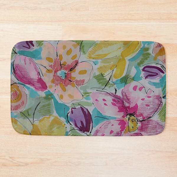 Item preview, Pastel Floral in Pinks, Coral, Yellow, Turquoise, and Green designed and sold by Leslie Rogers Todder.