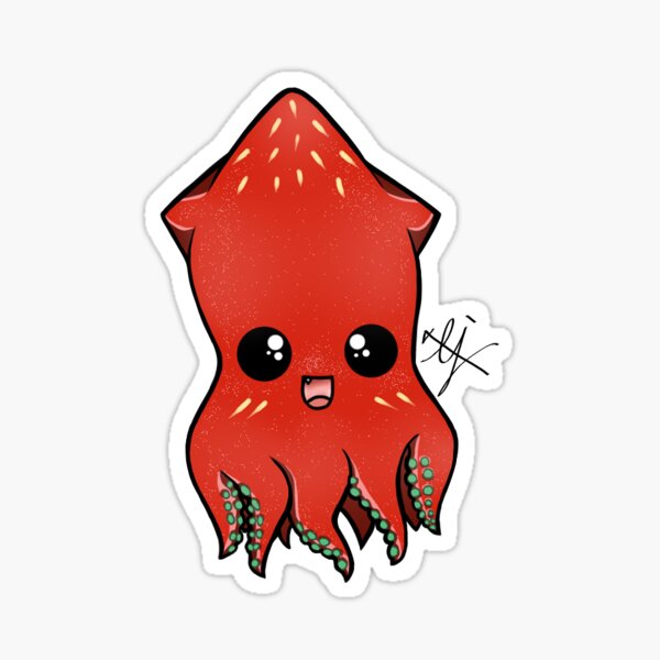 Strawberry Octopus Sticker