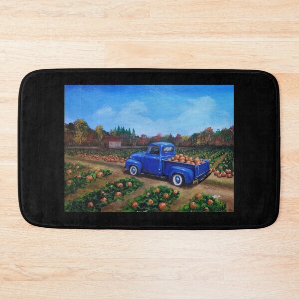 Item preview, Blue Truck in a Pumpkin Patch  designed and sold by artistmind7.