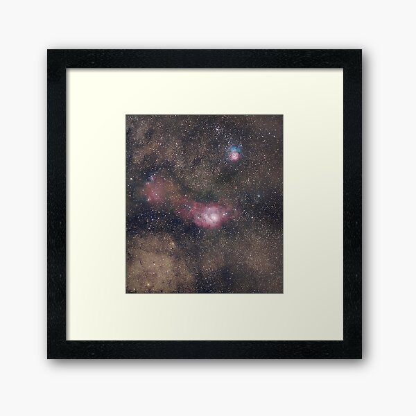 Lagoon + Trifid Nebulae Framed Art Print