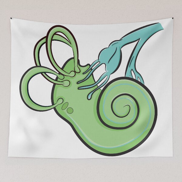 Item preview, Cochlea illustration Green & Blue  designed and sold by StacyAnnDesigns.