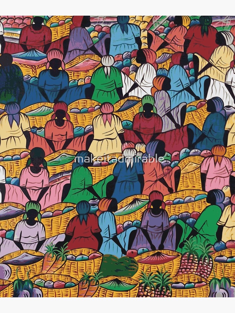 Discover Haitian Merchants Art - Penti Machan Kap Vann Nan Mache Premium Matte Vertical Poster