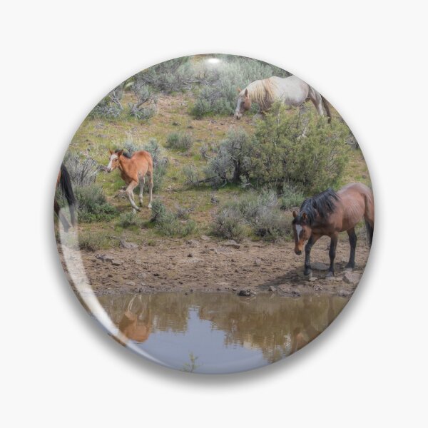 Item preview, Heading to the Waterhole - South Steens Mustangs 0989 designed and sold by Kristina Rinell.