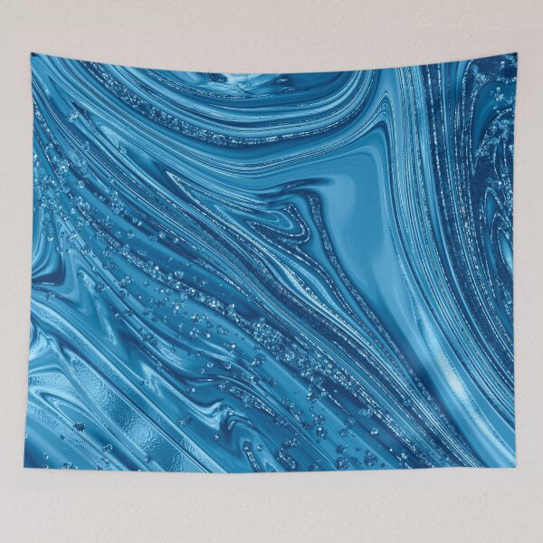 Item preview, Blue Liquid Metal with Sparkle Texture designed and sold by WisdomInspired.