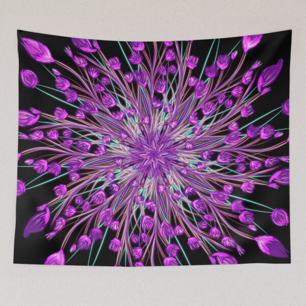 Item preview, Purple Flowers spiraling in the dark designed and sold by busyBeanz.