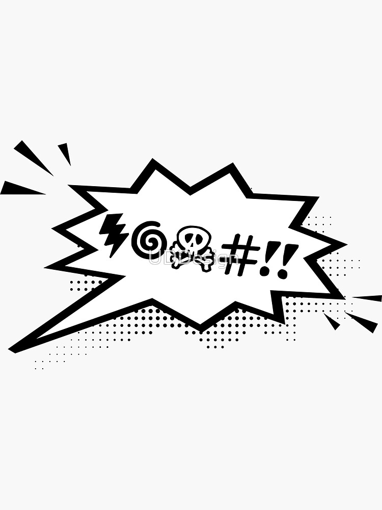 Cartoon Or Comic Curse Swearing Speech Bubble Sticker For Sale By Uddesign Redbubble 