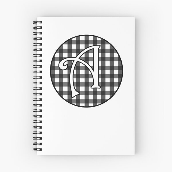 Item preview, Letter 'A' Black and White Gingham Circle Monogram designed and sold by Bumblefuzzies.