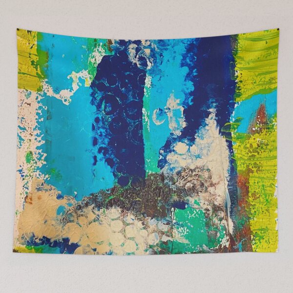 Item preview, Green and Blue Abstract Painting designed and sold by CheyanneBert.