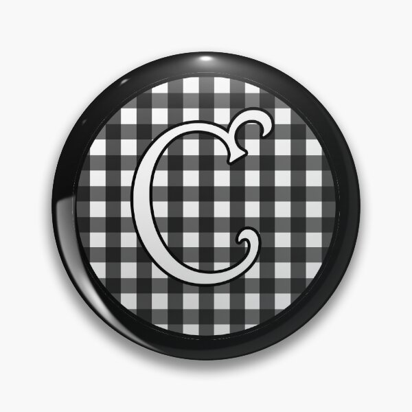 Item preview, Letter 'C' Black and White Gingham Circle Monogram designed and sold by Bumblefuzzies.