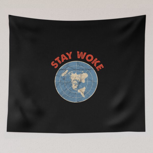 Item preview, Flat Earth Conspiracy Theory Society Vintage Stay Woke design designed and sold by A-Fashion.
