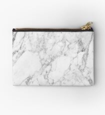 White Marble Print Studio Pouch