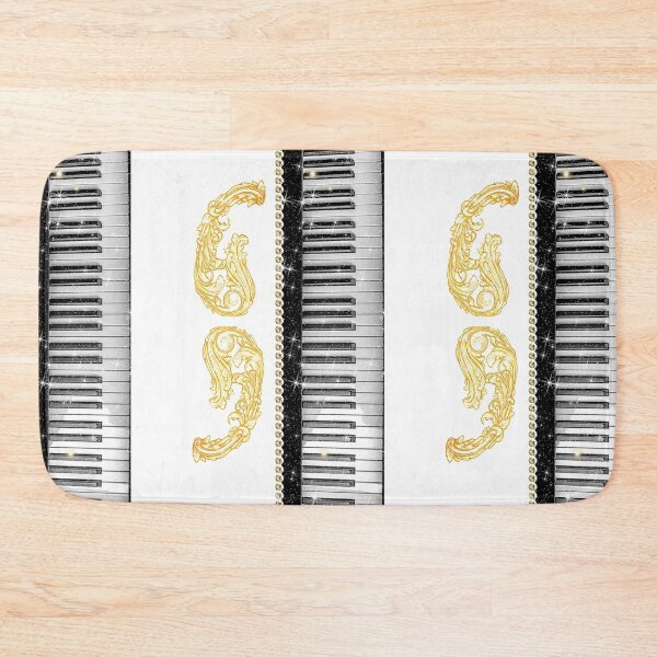 Item preview, Piano Notes Keyboard and Golden Ornaments Music Instrument Keyboard Sheets designed and sold by Jolly-Yosei.