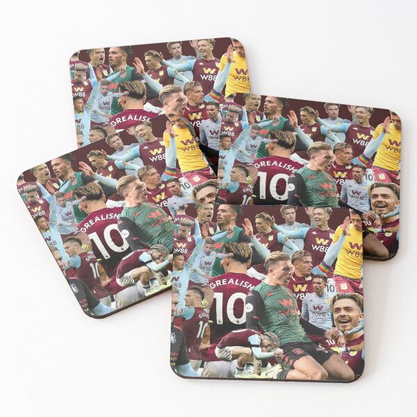 Item preview, aston villa football club legends prints posters squad jack grealish collage designed and sold by madein1874.
