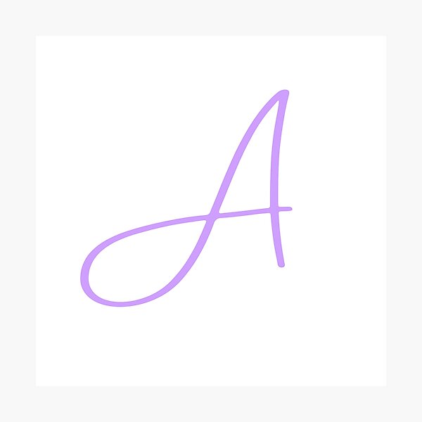 fancy letter a lavender photographic print by t shirt hannah redbubble