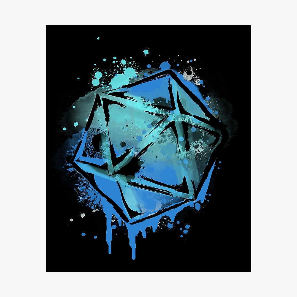 RPG D20 Dice Tabletop Role Gamer 20 Sided Die Watercolor T-Shirt