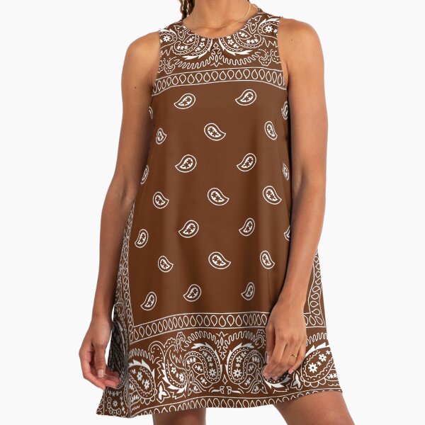 Bandana - Classic Brown - Traditional " A-Line Dress for Sale by  rosemaryalbo | Redbubble