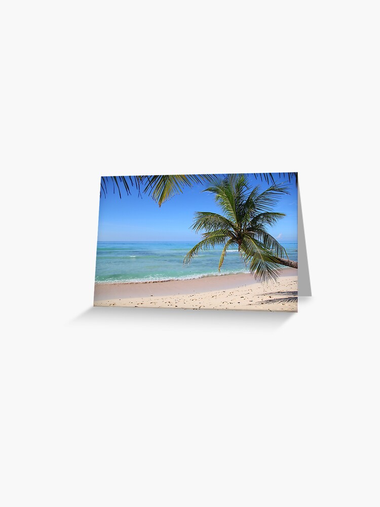 Thumbnail 1 of 2, Greeting Card, Tropical Caribbean Beach designed and sold by OurBarbados.