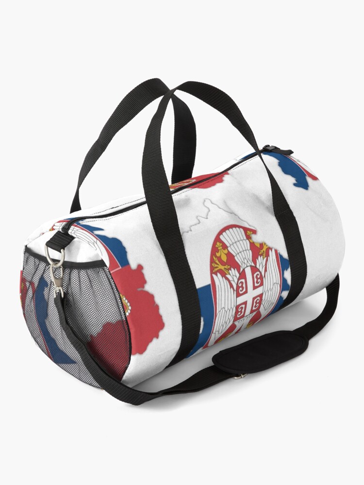 Alternate view of Flag/ Map of Serbia Duffle Bag