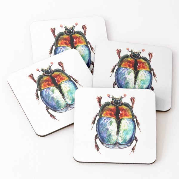 Item preview, Rainbow Clown Beetle, bug, insect Watercolour designed and sold by Erboosney.