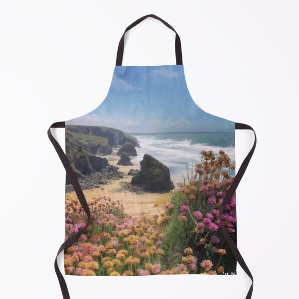 Item preview, Cliff top beach view with flowers designed and sold by Something Arty.