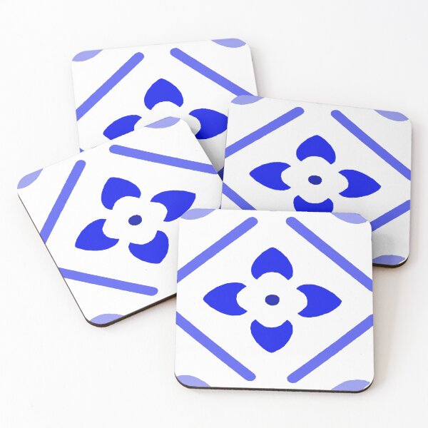 Item preview, blue flower tile pattern designed and sold by eevee135.