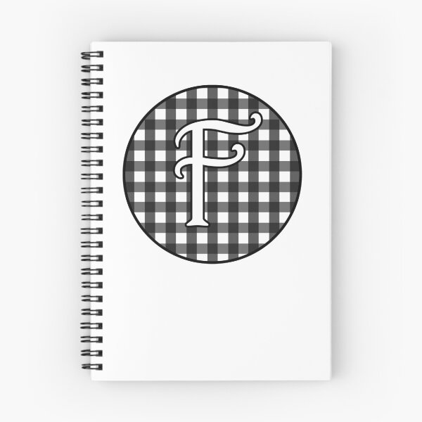 Item preview, Letter 'F' Black and White Gingham Circle Monogram designed and sold by Bumblefuzzies.