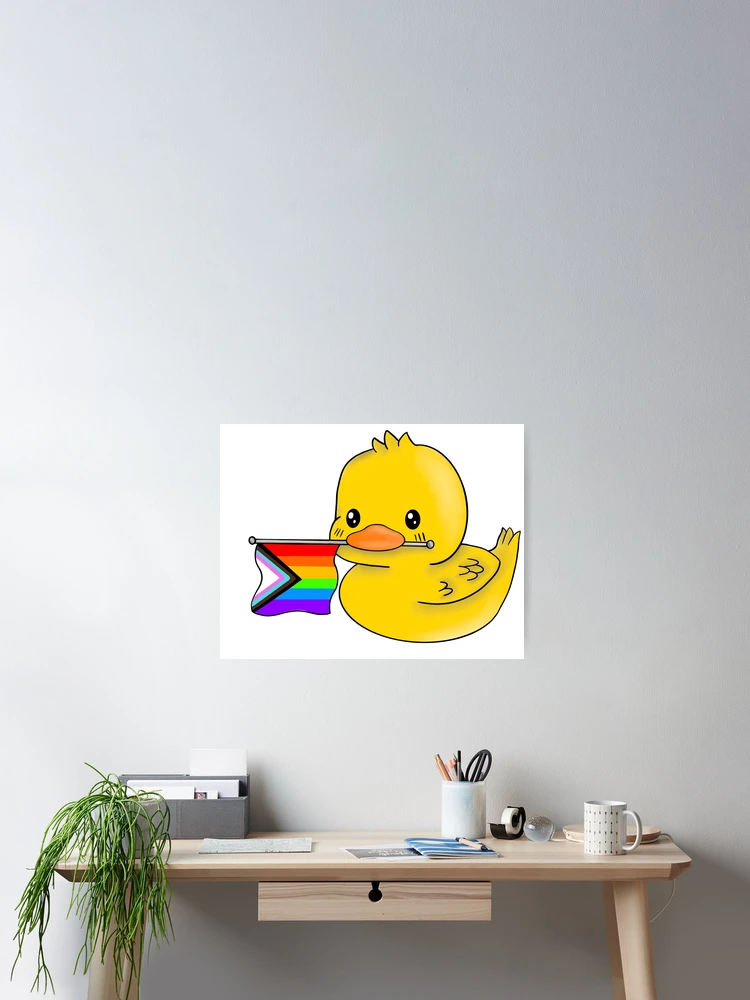 Thumbnail 2 of 3, Poster, progress flag duck designed and sold by RuthlesRuth.
