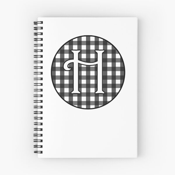 Item preview, Letter 'H' Black and White Gingham Circle Monogram designed and sold by Bumblefuzzies.