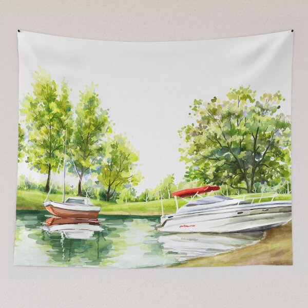 Item preview, watercolor boats designed and sold by SherriMans.