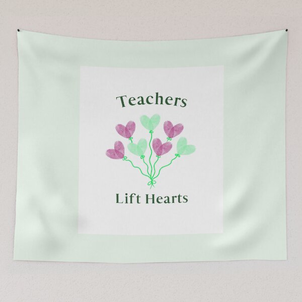 Item preview, Teachers Lift Hearts -purple & green designed and sold by ittybittyowl.