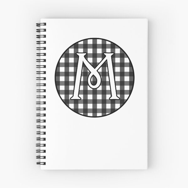Item preview, Letter 'M' Black and White Gingham Circle Monogram designed and sold by Bumblefuzzies.