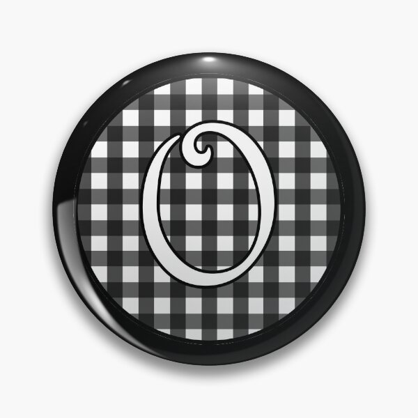 Item preview, Letter 'O' Black and White Gingham Circle Monogram designed and sold by Bumblefuzzies.