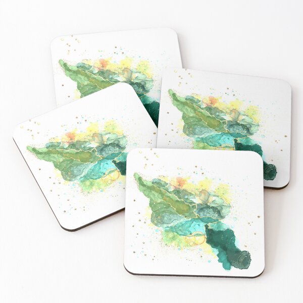 Item preview, Abstract  Alcohol Ink and Glitter- Greens designed and sold by KathrynEades.