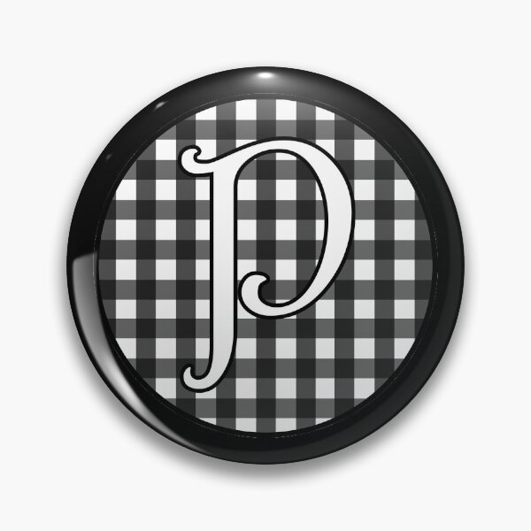 Item preview, Letter 'P' Black and White Gingham Circle Monogram designed and sold by Bumblefuzzies.