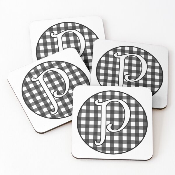 Item preview, Letter 'P' Black and White Gingham Circle Monogram designed and sold by Bumblefuzzies.
