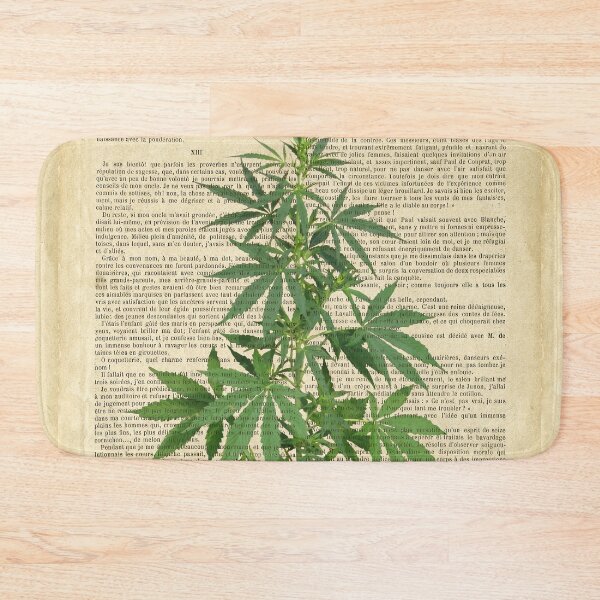 Item preview, Botanical print, on old book page - cannabis designed and sold by Red Witch Art.